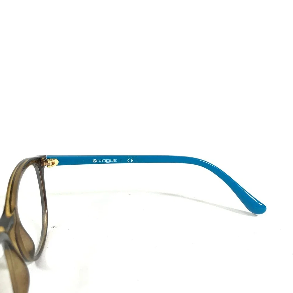 Vogue Eyeglasses Frames VO5037 2393 Clear Brown Blue Round Cat Eye 51-17-140